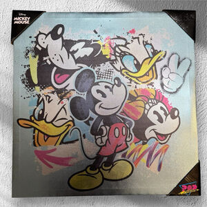 Disney Mickey and Friends Metallic Wall Décor Art By Pop Creations 16x16” New